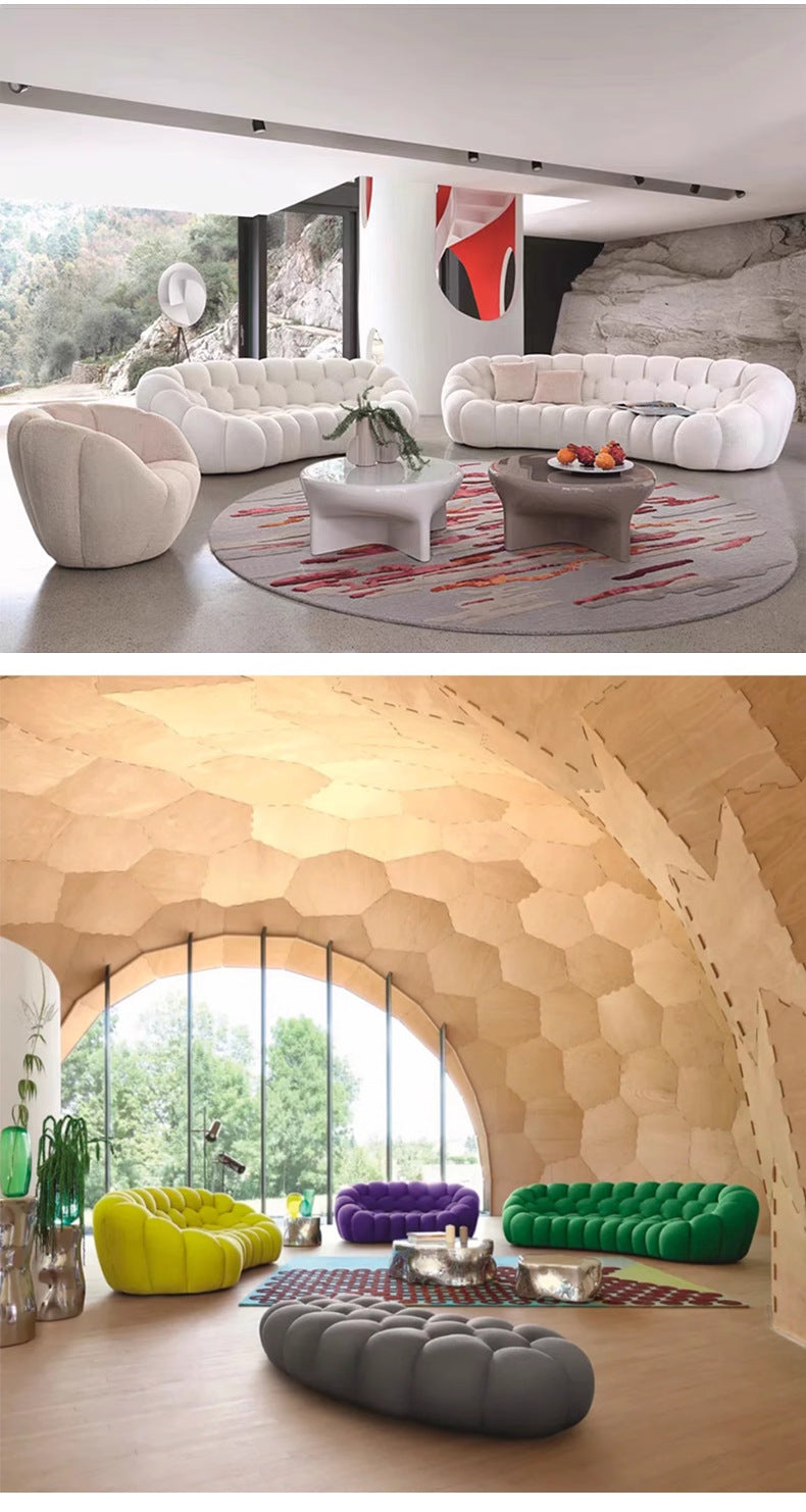 Nordic Minimalist Designer Bubble Sofa Single Double Three Person Complete Roche Bobois Personalized Villa Compressed Football Sofa Shipping and tax not included