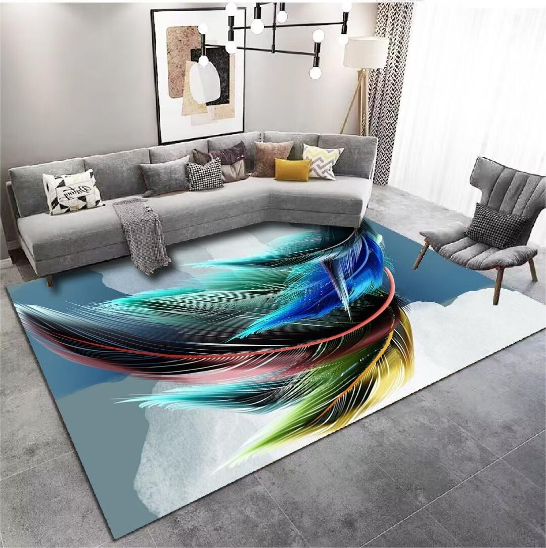 Carpet for Living Room, Stain-Resistant, Easy to Clean, Light Luxury Sofa Coffee Table Rug, Household Crystal Velvet Bedside Non-Slip Bedside Rug Wholesale