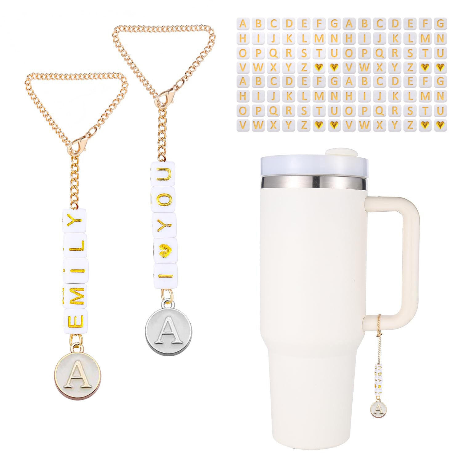 New Couple Bracelet Jewelry Chain diy Acrylic Colorful Heart Letter Cup Chain Accessory