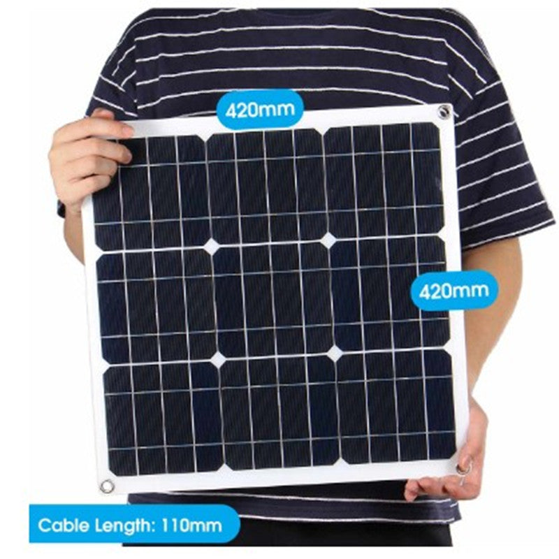 Single Crystal30W5V12V18V Double USB Output Solar Panel Outdoor Semi-Flexible Photovoltaic Solar Panel Assembly