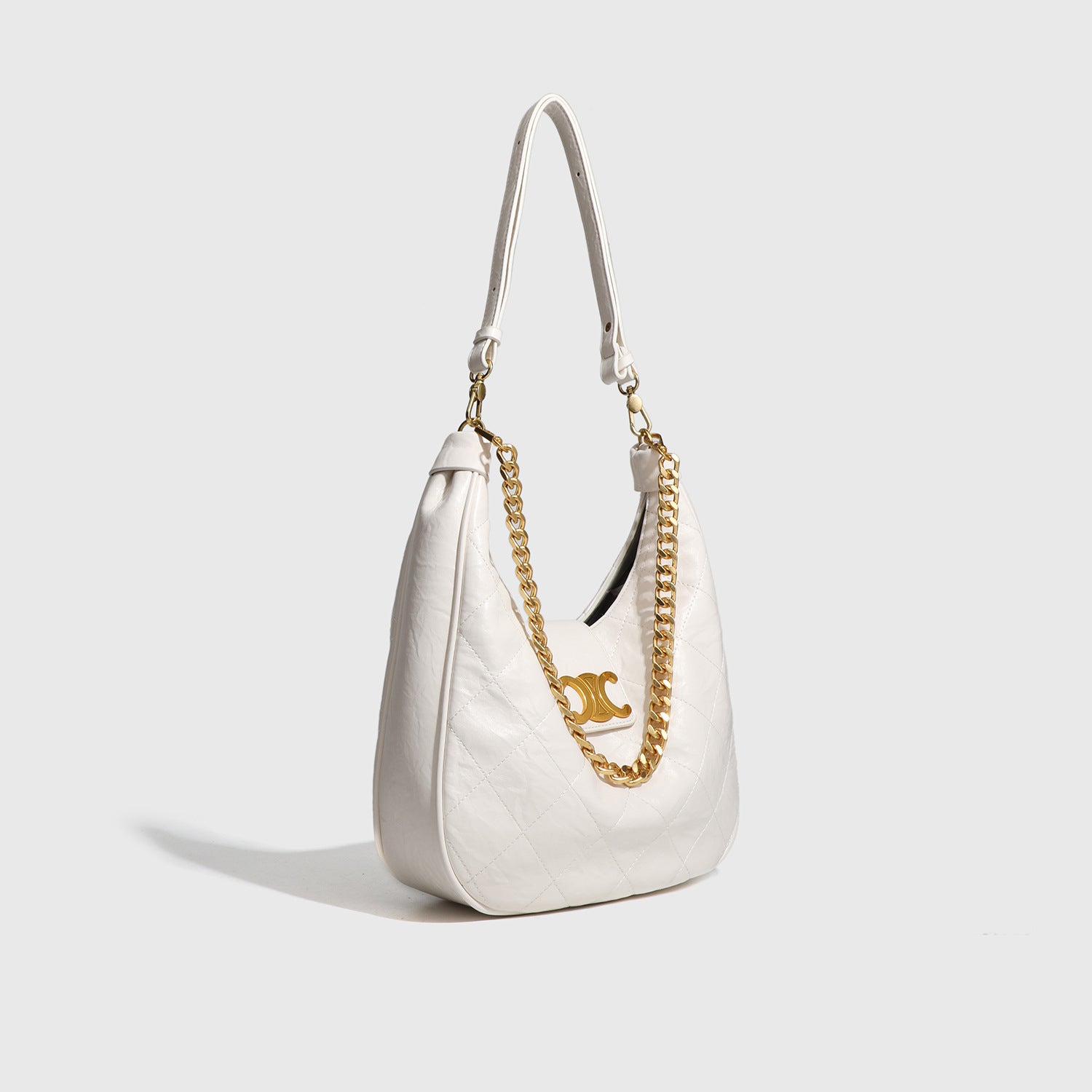 Niche Retro Underarm Bag for Women New Genuine Leather Autumn Winter Fashion Arc de Triomphe Cowhide Bucket Bag Versatile Crossbody Bag