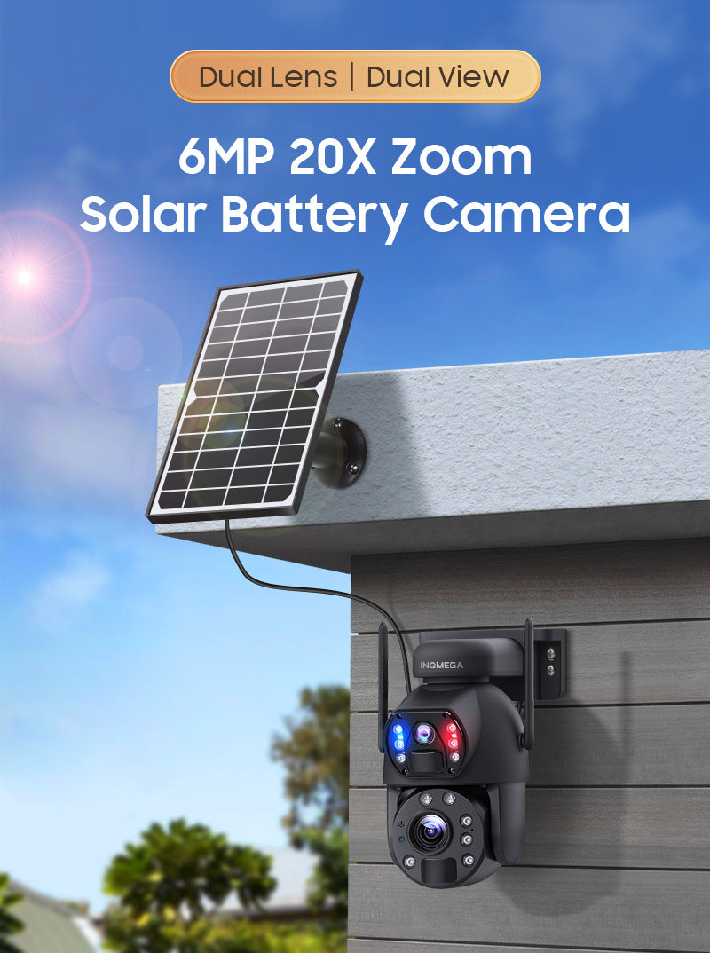 In-stock Solar Camera Dual Lens4G Outdoor HD Surveillance202x Zoom Camera Intelligent Surveillance
