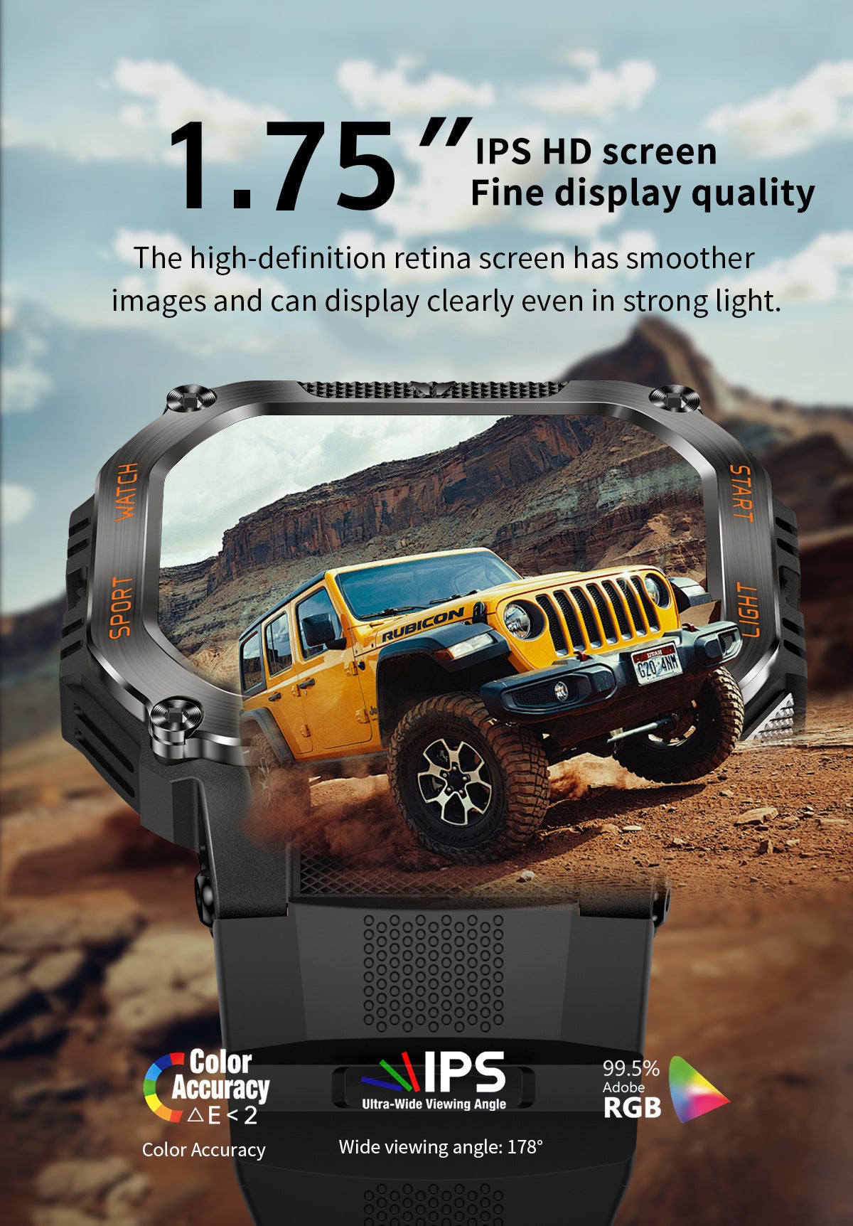 HT34Smart Watch Bluetooth Call True Heart Rate Step Sleep Monitoring3ATM Waterproof Outdoor Sports Three-Proof