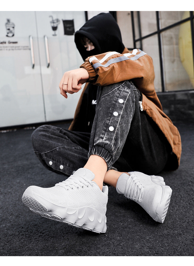 2025Autumn Large Size Men's Mesh Breathable Lightweight Height-Increasing Running Shoes Outdoor Hiking Casual Sports Shoes