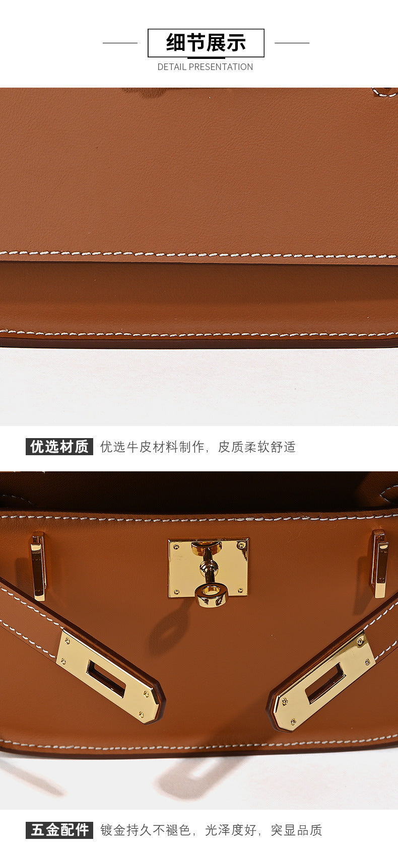 European and American retro new style high-end calfskin Kelly bag for women mini Gypsy Shoulder Crossbody Bag Genuine Leather Women's Bag