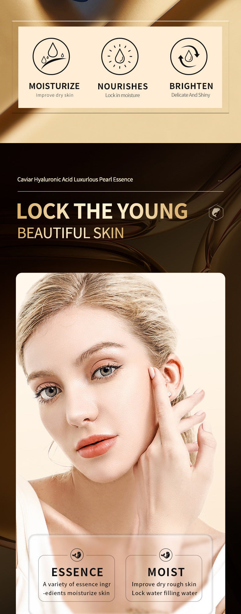 Caviar Pearl Essence30mlSADOER Hyaluronic acid hydrating moisturizing wholesale for cross-border trade