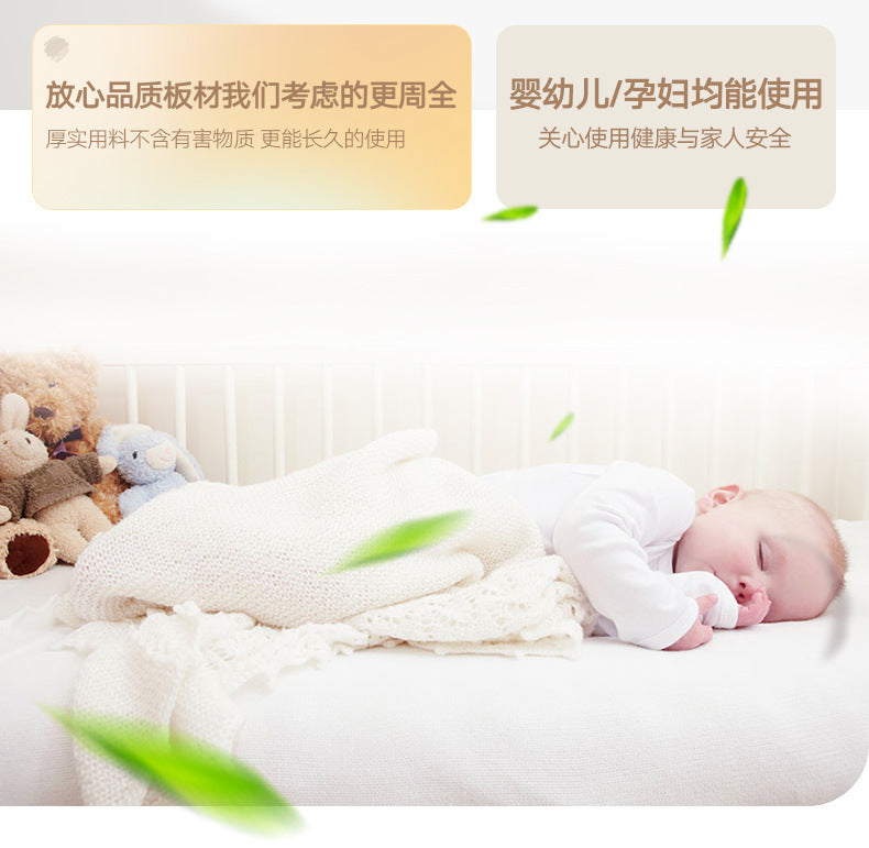 E0European Pine Board Warm White Sliding Door Wardrobe Desk Integrated Set Cream Style Bedroom Home Solid Wood Large Wardrobe