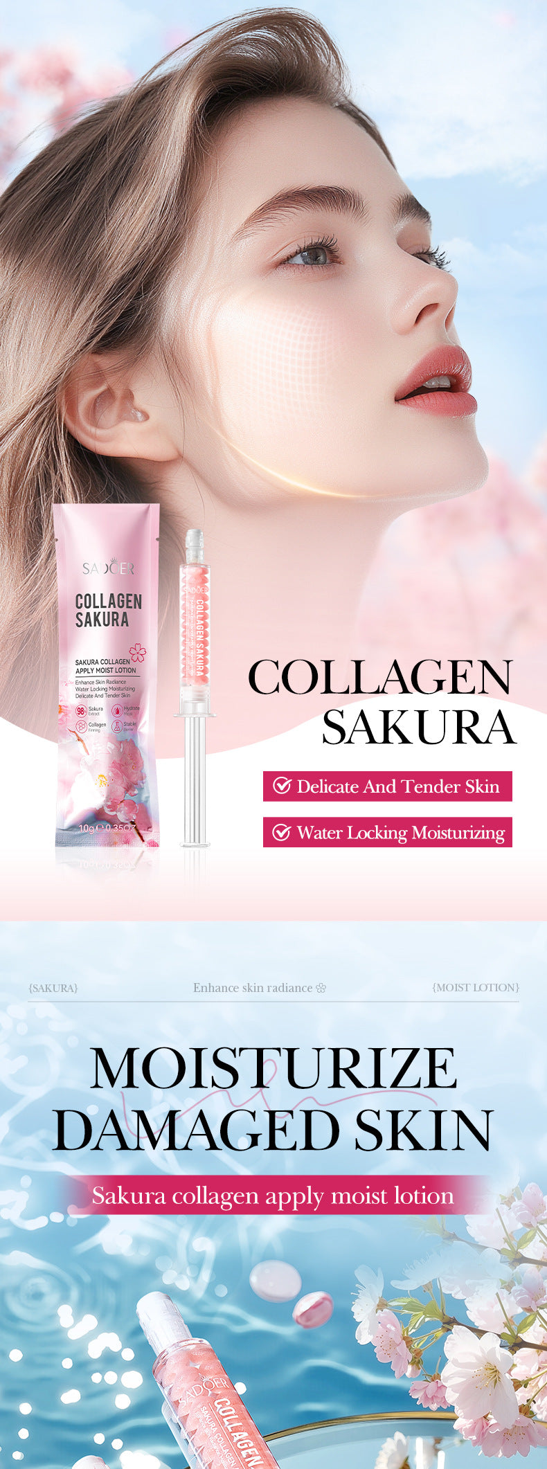 Sakura Collagen Essence SADOER Moisturizing and Nourishing Smear-On Moisturizing Lotion  Wholesale