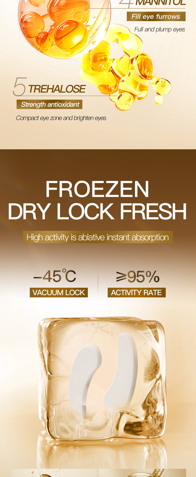 Collagen Hyaluronic Acid Freeze-Dried Eye Mask SADOER Firming and Moisturizing Eye Mask Cross-Border Wholesale