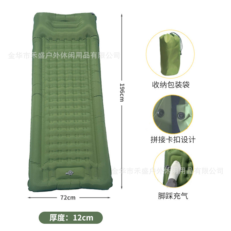 Inflatable Mattress Outdoor Automatic Hiking Camping Tent Moisture-Proof Mat Single Thick Home Sleeping Pad Air Mattress Bed
