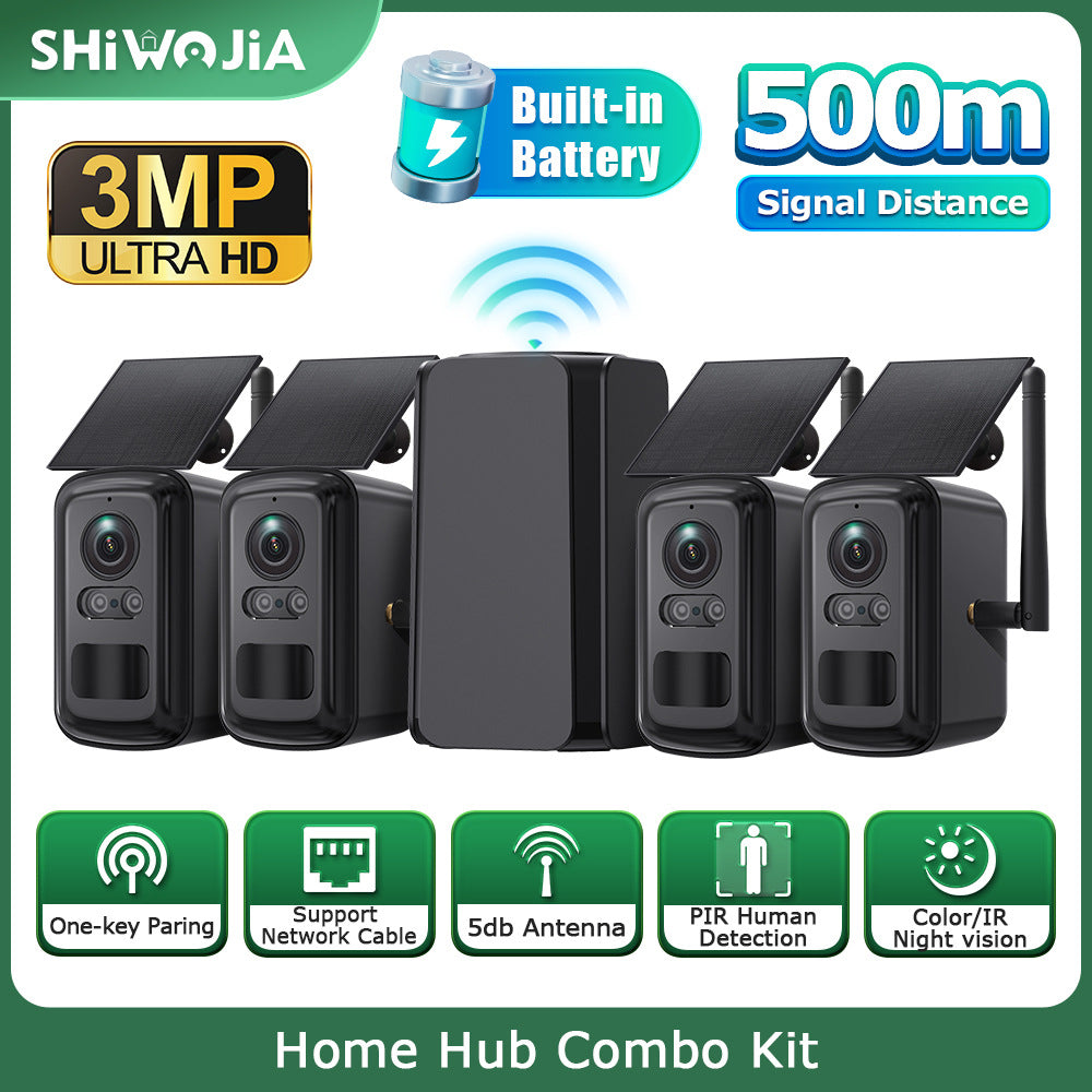 Solar Energy WiFi Relay Monitoring Set Outdoor Camera Full Color Night Vision Remote Mobile Phone Monitoring Special