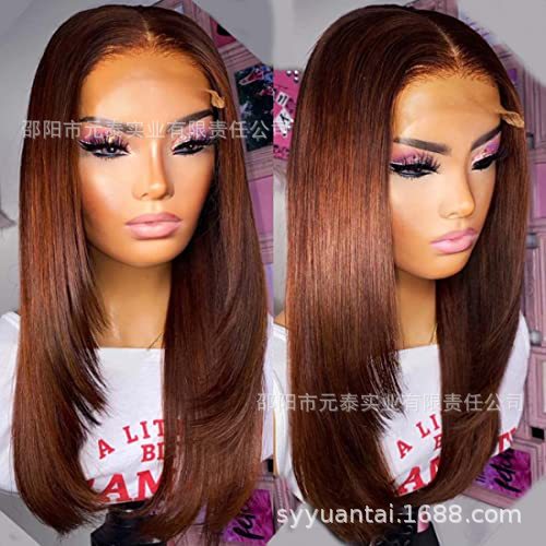 Reddish Brown Layered Wigs Copper Red Lace Wigs For Women
