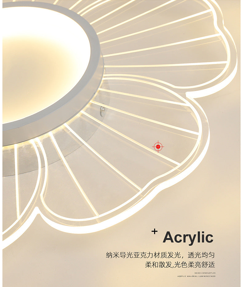 Nordic Flower Bedroom Light Ceiling Lamp Modern Simple Ultra-thin Round Lamp Creative Internet Celebrity Personality Lighting