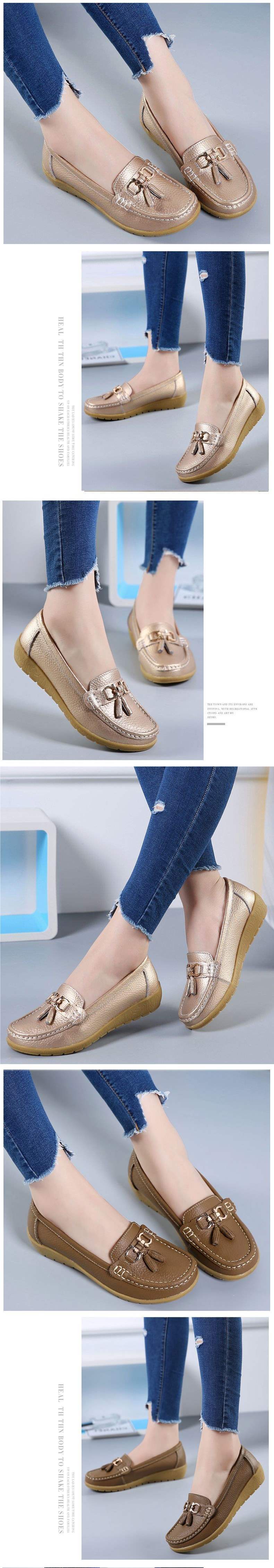 Women's Shoes Flat Soft Sole Thick Sole Loafers Thickened Nurse Shoes Rubber Sole Wedge Slip-On Women's Shoes