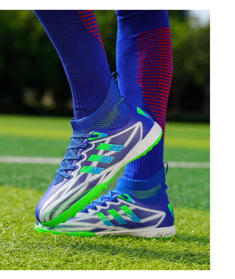 New high-top soccer shoes for men and women AG Spike TF Broken Nail Youth Student Grassland Competition Training Shoes