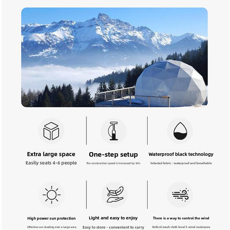 Outdoor Spherical Tent Starry Sky Tent Hotel Windproof Rainproof Semi-Transparent Tent Cabin Tent diy Bubble House