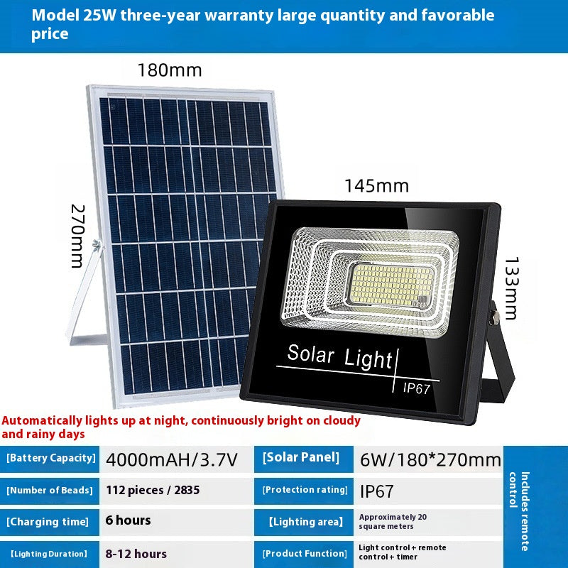 Waterproof LED Solar Street Light Indoor and Outdoor Home Garden Lighting with Strong Light for Rural Yards IP Rating IP65