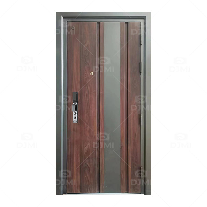 Bulk Order Customize Luxury Durable Security Armored Steel Door Main Entrance Front Door With Smart Door Lock