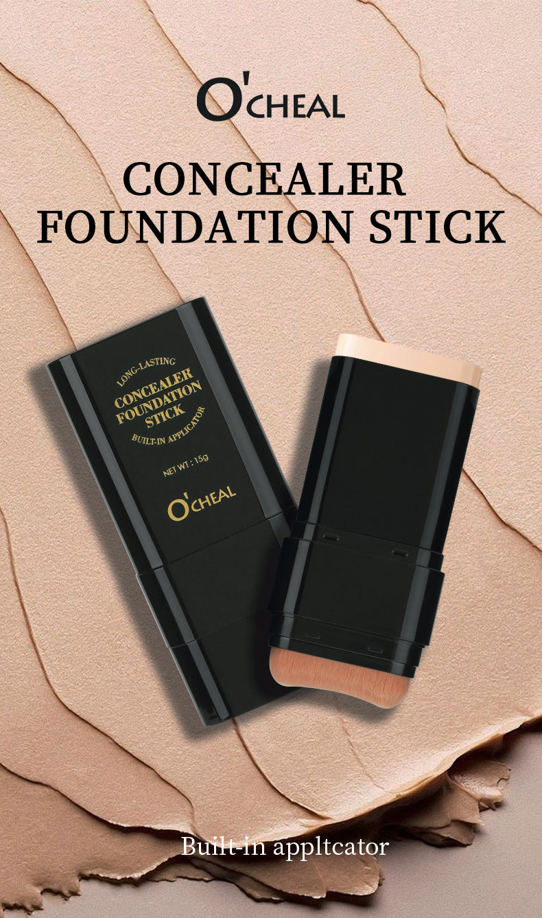 Makeup Concealer Long-lasting Foundation Puff Brush+Solid Foundation Cream 2-in-1 Edition