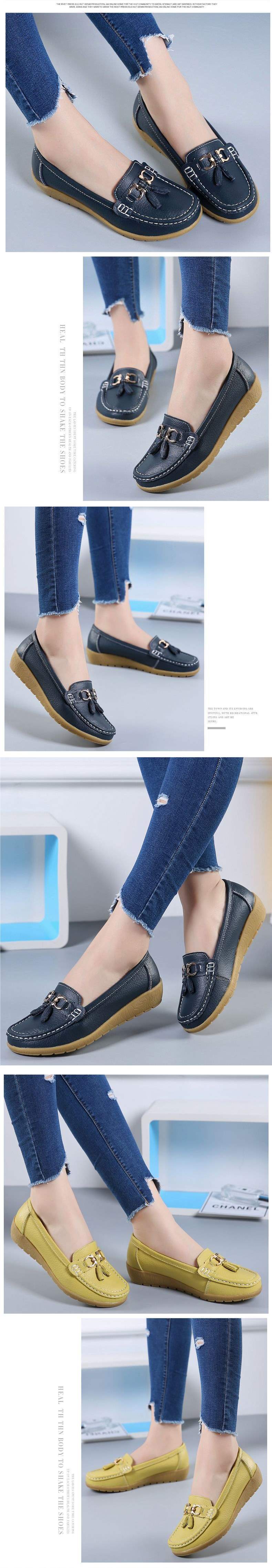 Women's Shoes Flat Soft Sole Thick Sole Loafers Thickened Nurse Shoes Rubber Sole Wedge Slip-On Women's Shoes