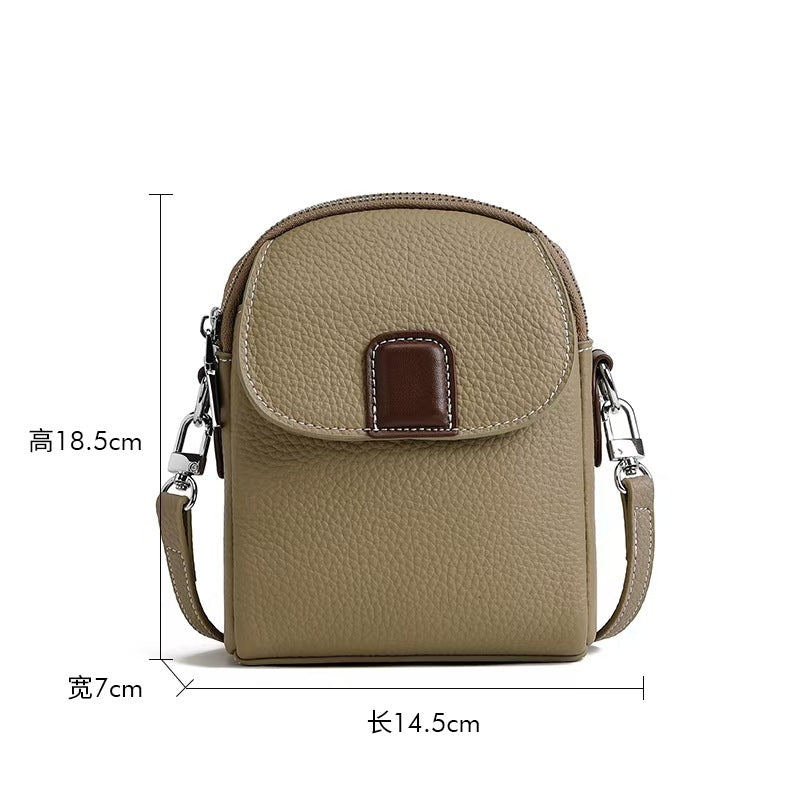 Genuine Leather Phone Bag for Women, Crossbody New Lightweight Bag, Summer Fashion Soft Leather High-End Mini Small Bag