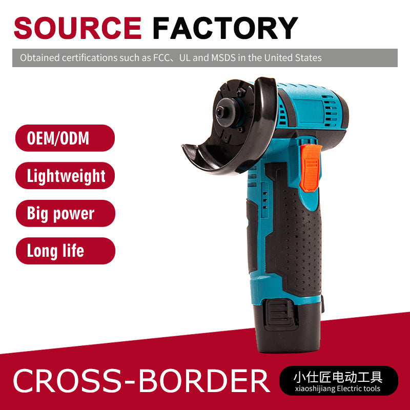 Cross-Border Foreign Trade Mini Rechargeable Lithium Electric Angle Grinder Household Multi-Functional Portable Cutting Grinding Machine Polishing Machine