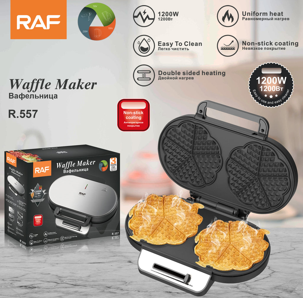 RAF European Standard Household Waffle Maker Double-Sided Heating Sandwich Maker Multi-Functional Toast Cake Maker