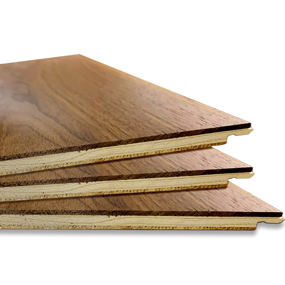 Three-Layer Engineered Black Walnut Wood Flooring Custom Size Outdoor Floor Natural Grain UV-Coated Surface for Luxury Homes