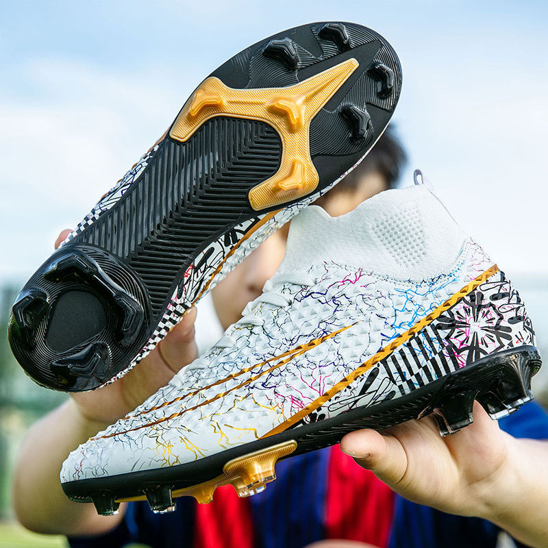 New high-top soccer shoes for men and women AG Spike TF Broken Nail Youth Student Grassland Competition Training Shoes