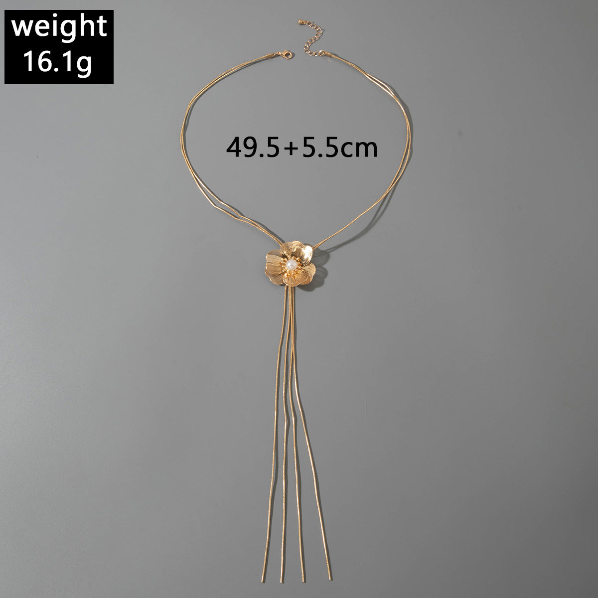 European and American Niche Ginkgo Leaf Tassel Necklace Design Sense Retro Pull-out Imitation Pearl Choker Jewelry choker