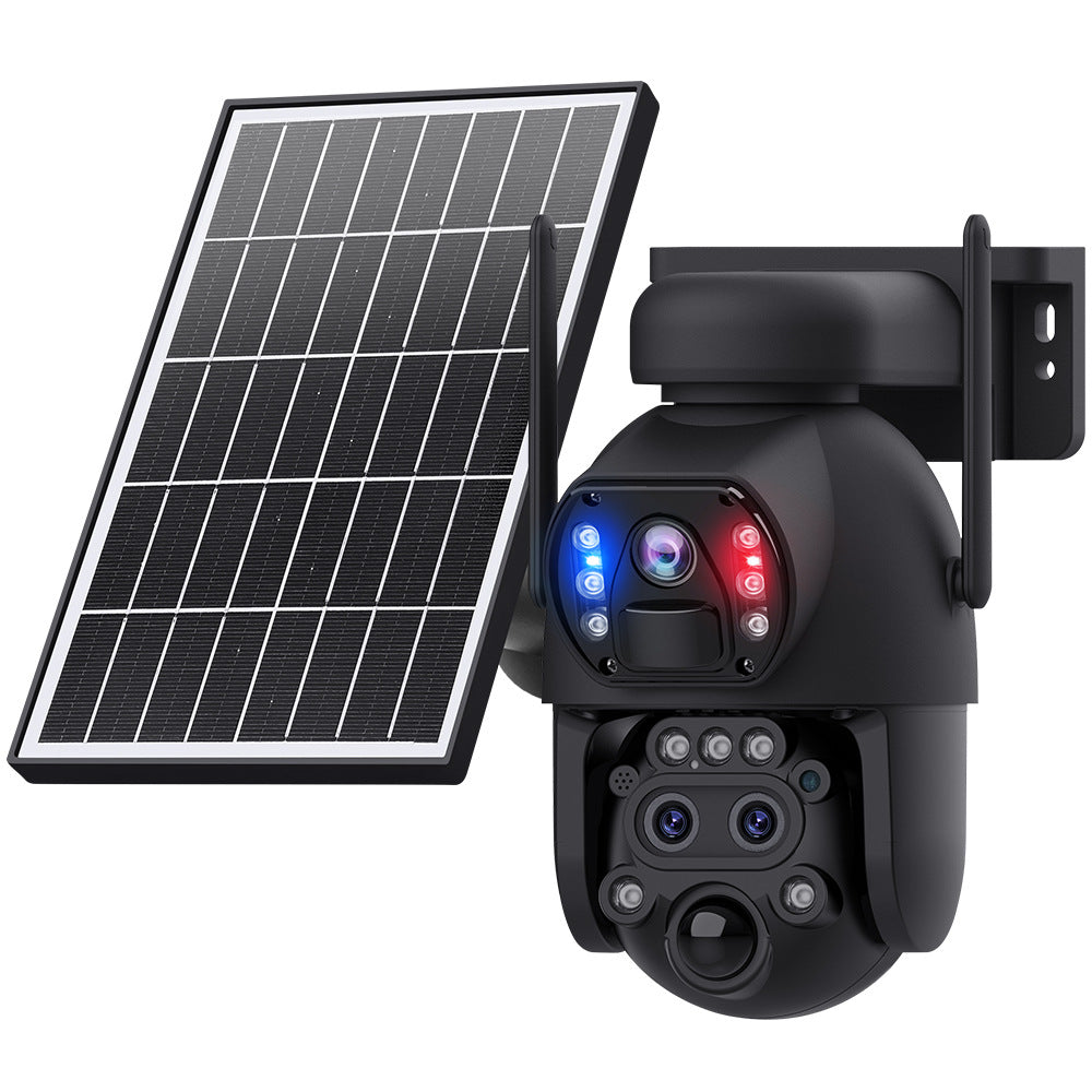 4G Wireless Trinocular Multi-view Remote Control1510x Zoom Solar-Powered Camera600Ultra HD Night Vision