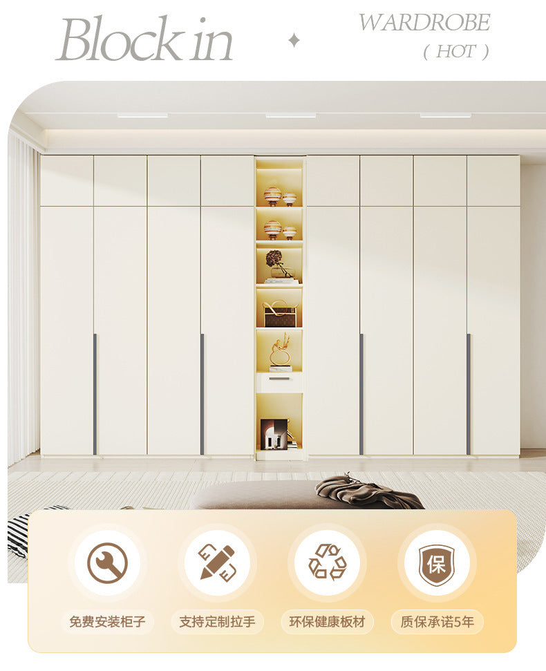 Custom Solid Wood Door-to-Ceiling Wardrobe2024Bestselling Home Bedroom E0Grade European Pine Board Storage Cabinet Furniture