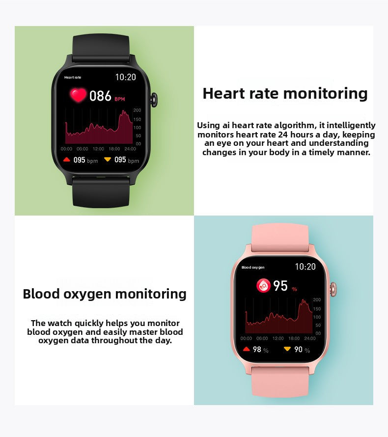 Y7Smart Watch1.85inch Bluetooth call, heart rate, step counting, sleep monitoring IP68Deep Waterproof Three-Proof