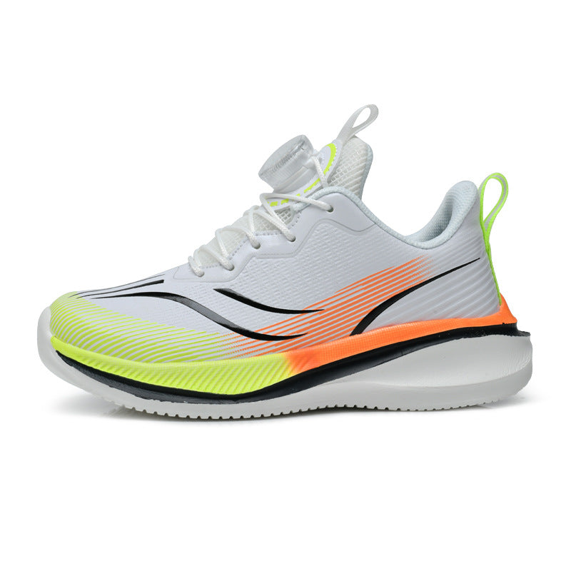 Children's shoes2025Rotating Button Leather Waterproof Boys' Running Shoes Girls' Lightweight Non-Slip Sports Shoes Trendy