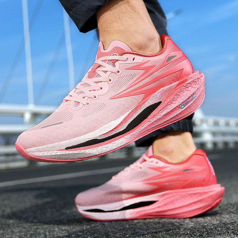 Fashion Four Seasons New Popcorn Carbon Plate Breathable Couple Running Shoes Comfortable Unisex Sports Shoes