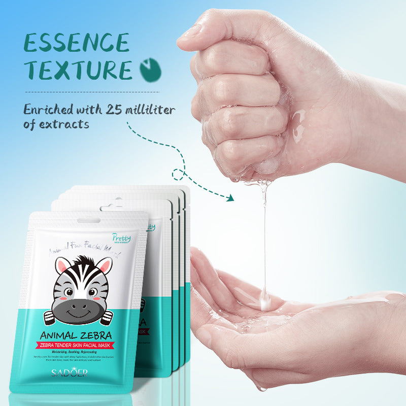 Full English Animal Zebra Pattern Skin Rejuvenation Mask SADOER Moisturizing and Hydrating Face Mask  Wholesale