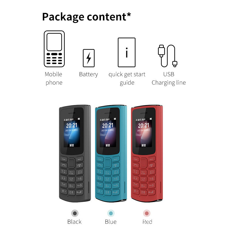 GSM 2G 105 2021Global Dual-SIM Feature Phone for Students and Seniors with Long Battery Life