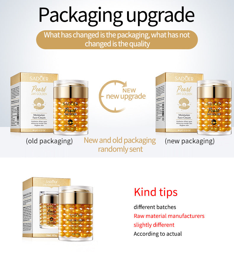 24K Gold Collagen Pearl Cream60g SADOER Hydrating and Moisturizing Face Cream Cross-Border Wholesale