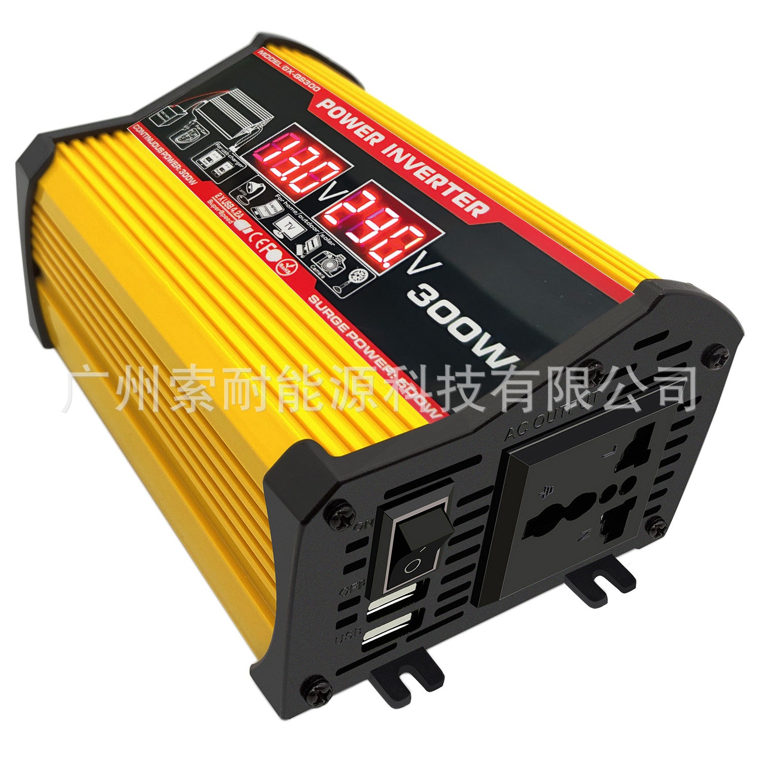 12V Car Inverter300W Turn110V 220V Double USB With voltage display car inverter