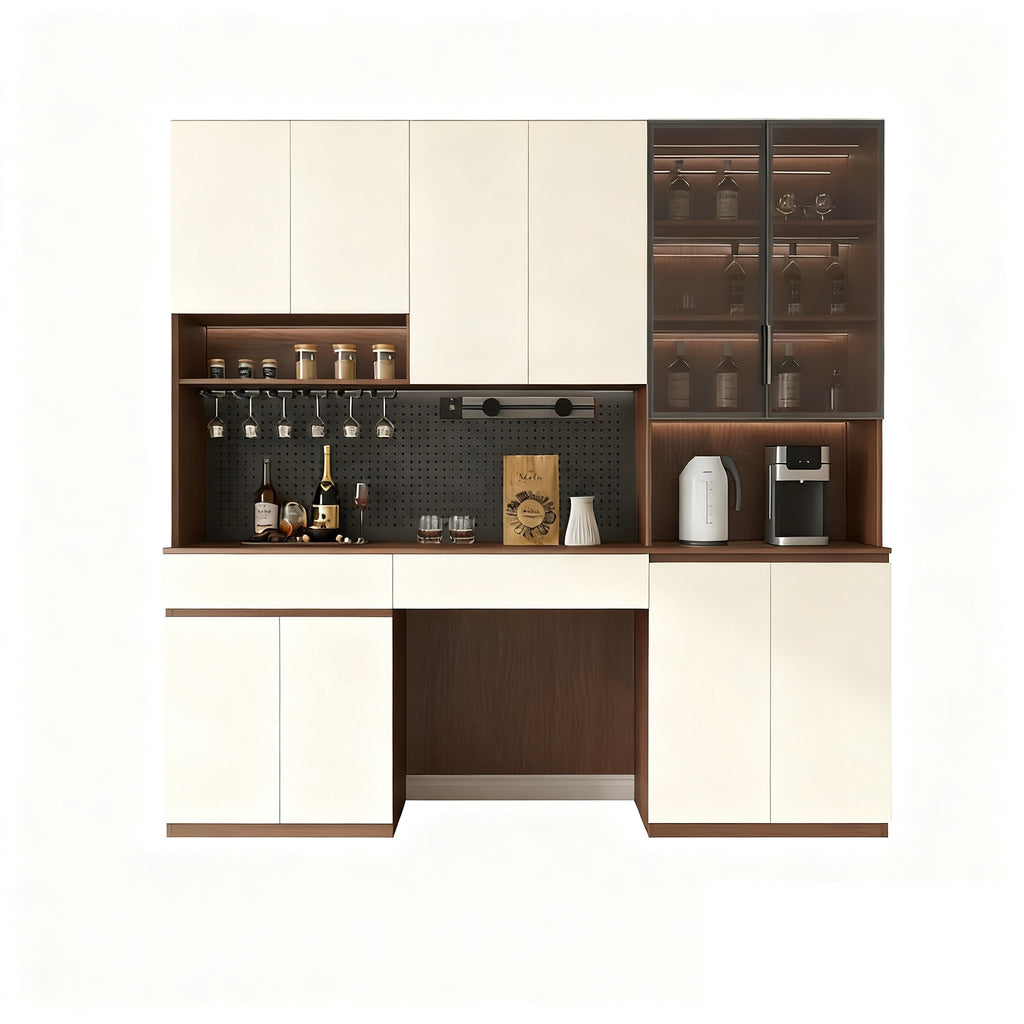 Custom Aluminum Alloy Sideboard Cabinet for Entire House, Wall-Mounted, Integrated with Dining Table, Living Room, Kitchen, Home Storage, Wine Cabinet