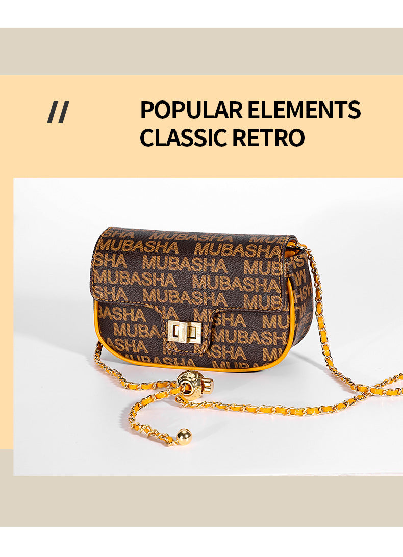 New Trendy Chain Bag for Women, Vintage Floral Shoulder Bag, Light Luxury Small Square Bag, Retro Stylish Crossbody Bag