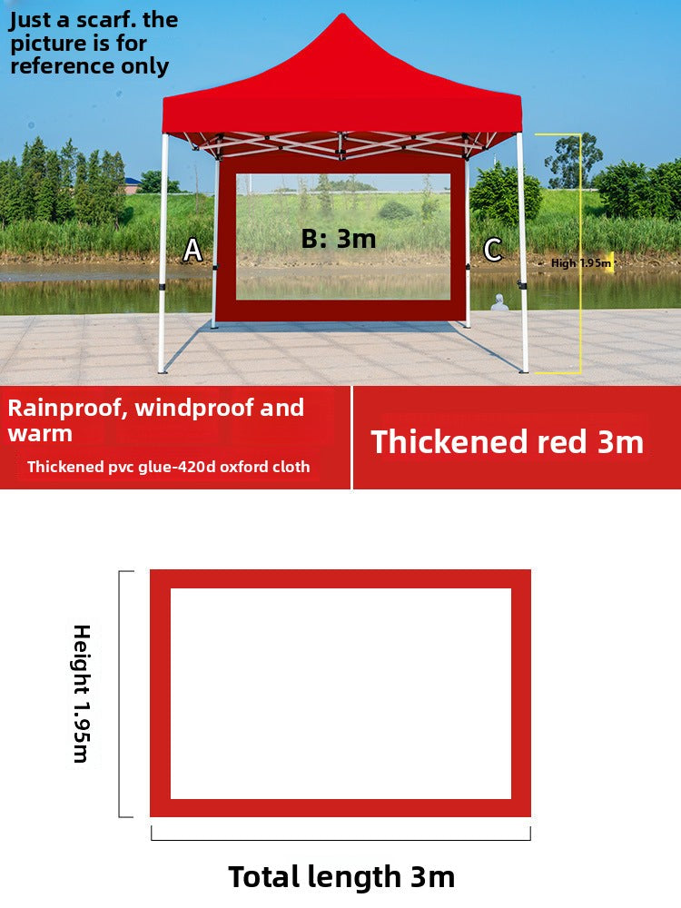 Four-Corner Folding Stall Tent Cloth Square Rain Shelter Semi-Transparent Artistic Creative Roman Window Windscreen Cloth