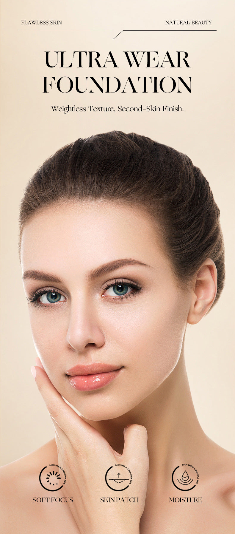 Olauty American Long-lasting Waterproof Foundation for Spot and Acne Coverage30g Packaged version