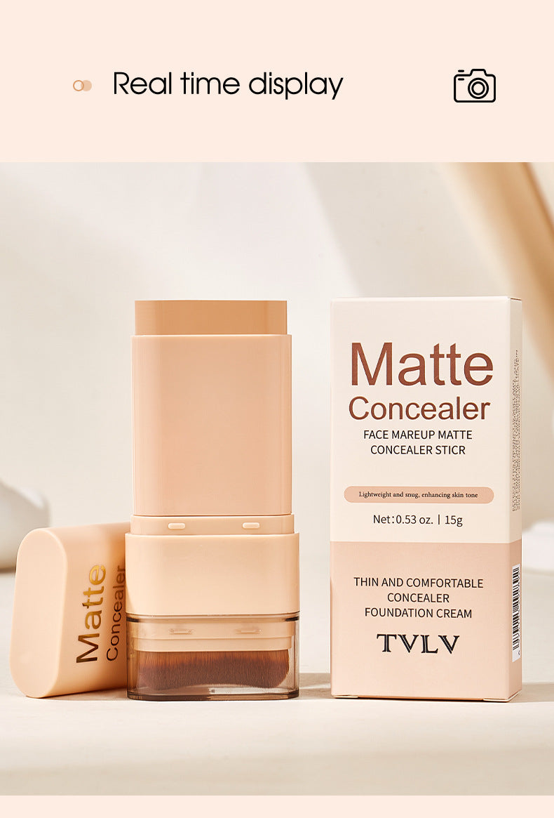 TK Specialized Flawless Dual-Head Eraser Foundation Stick Water Glossy Skin Concealer Long-Lasting with Brush Head Hydrating Makeup Remover