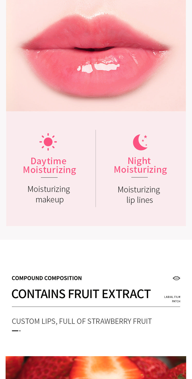 Cross-border Boxed Lip Mask8gx20slice Fruit Strawberry Moisturizing Care Moisturizing Lip Mask Foreign Trade Manufacturer Wholesale