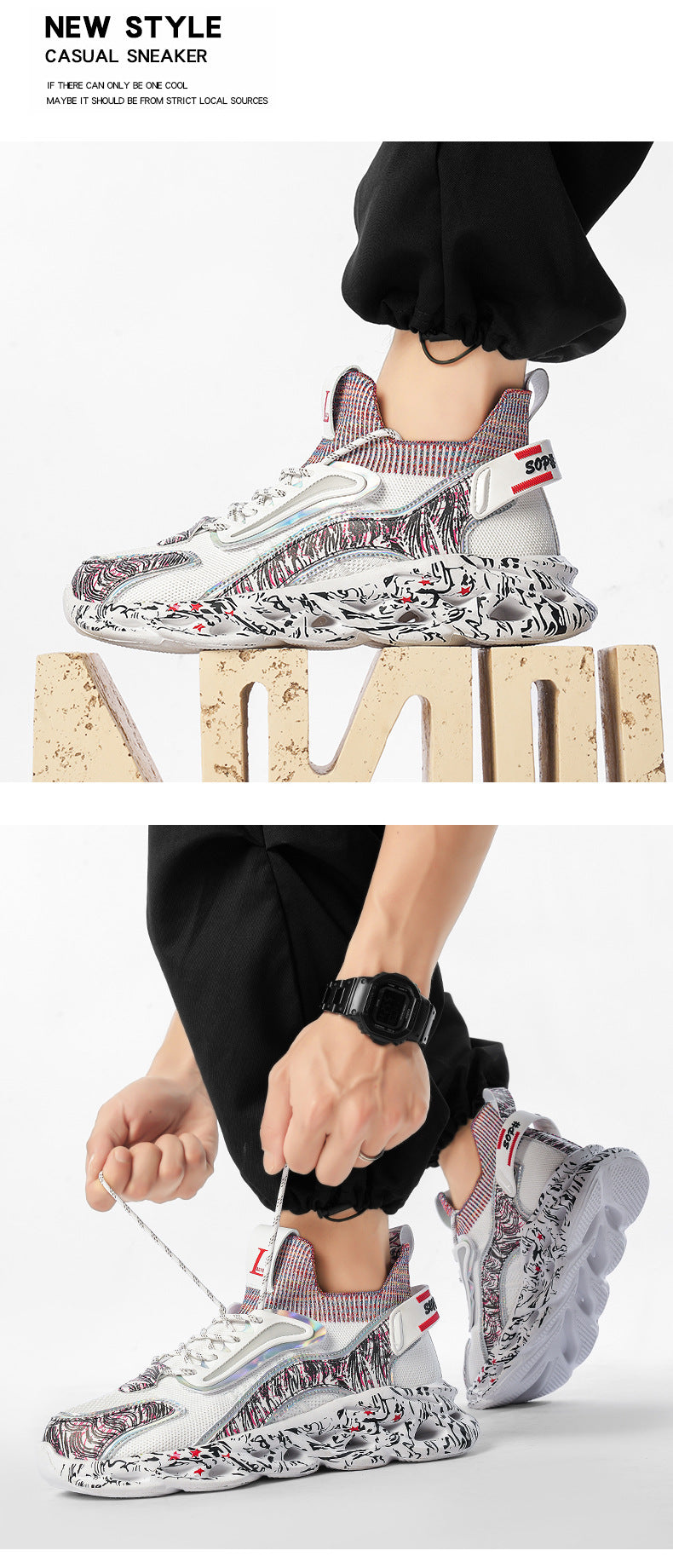 2025Foreign Trade Large Size Breathable Mesh National Trend Casual Sports Shoes with Ultra-light Sole and Height-increasing Fashion Dad Shoes