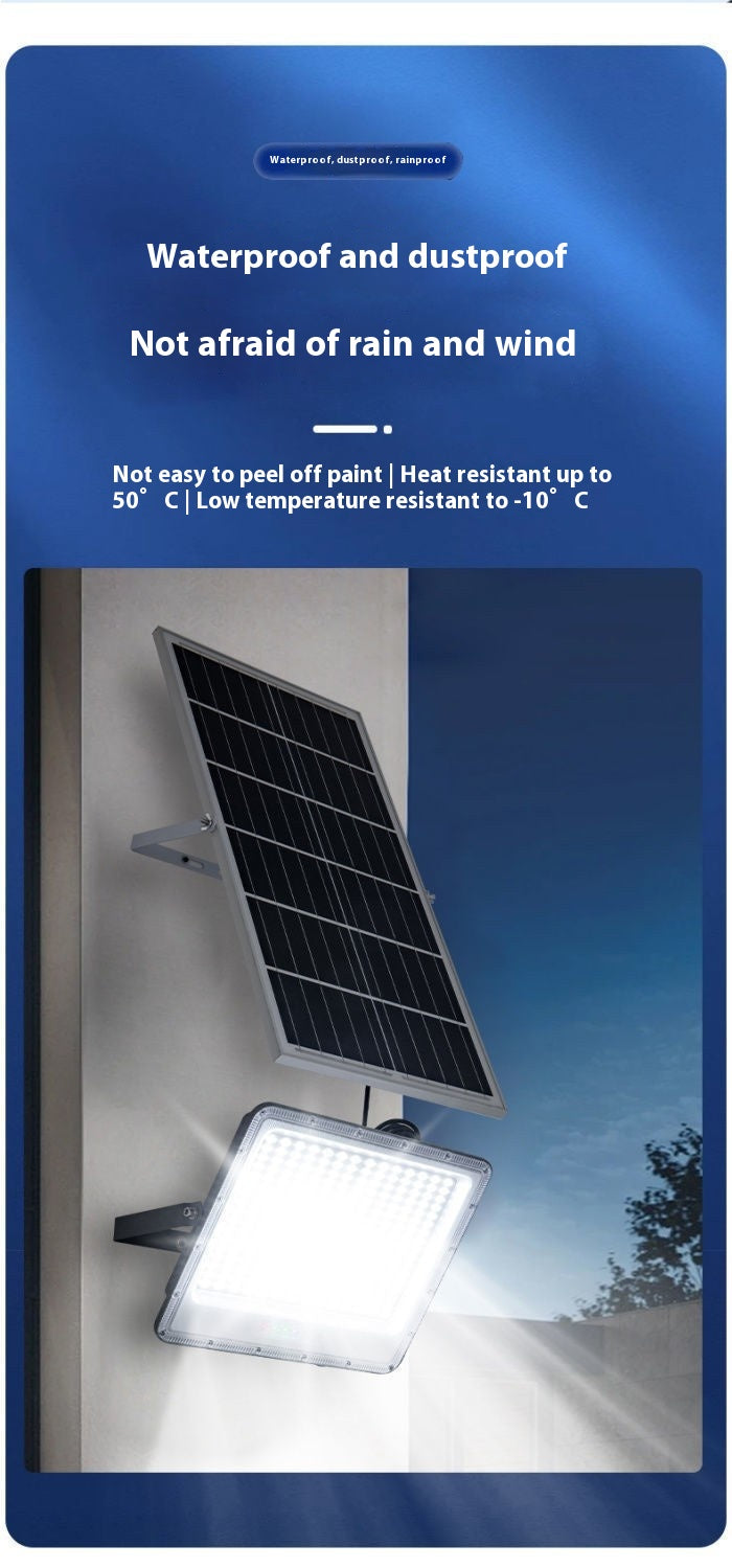 High-Power Outdoor Household Garden Solar Flood Lights Waterproof Rural Engineering Street Lighting Investment Cross-Border