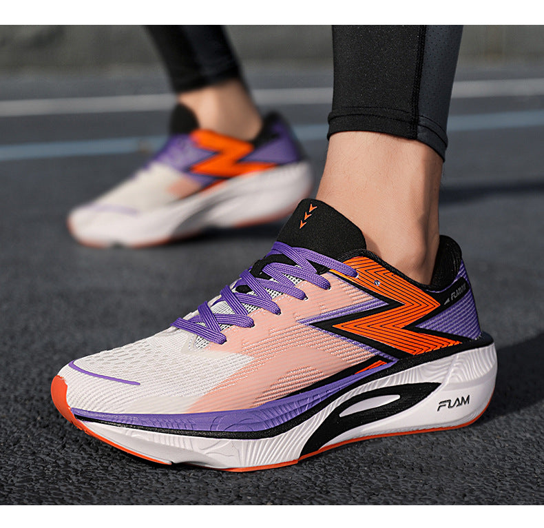 Summer New Mesh Breathable Carbon Plate Ultra-light Sports Shoes for Teenagers Couples Casual Fashion High Elastic Soft Sole Running Shoes