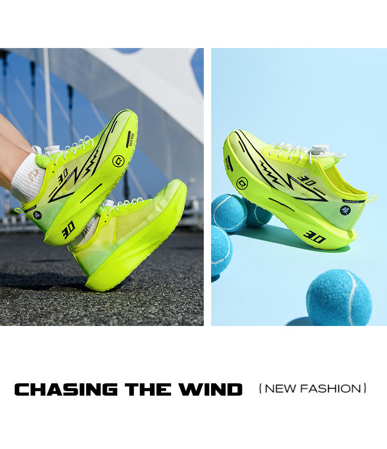 Summer New Fashion Breathable Comfortable Durable Running Shoes Men's Shoes Real Carbon Plate Cushioning High Elasticity Couple Sports Shoes