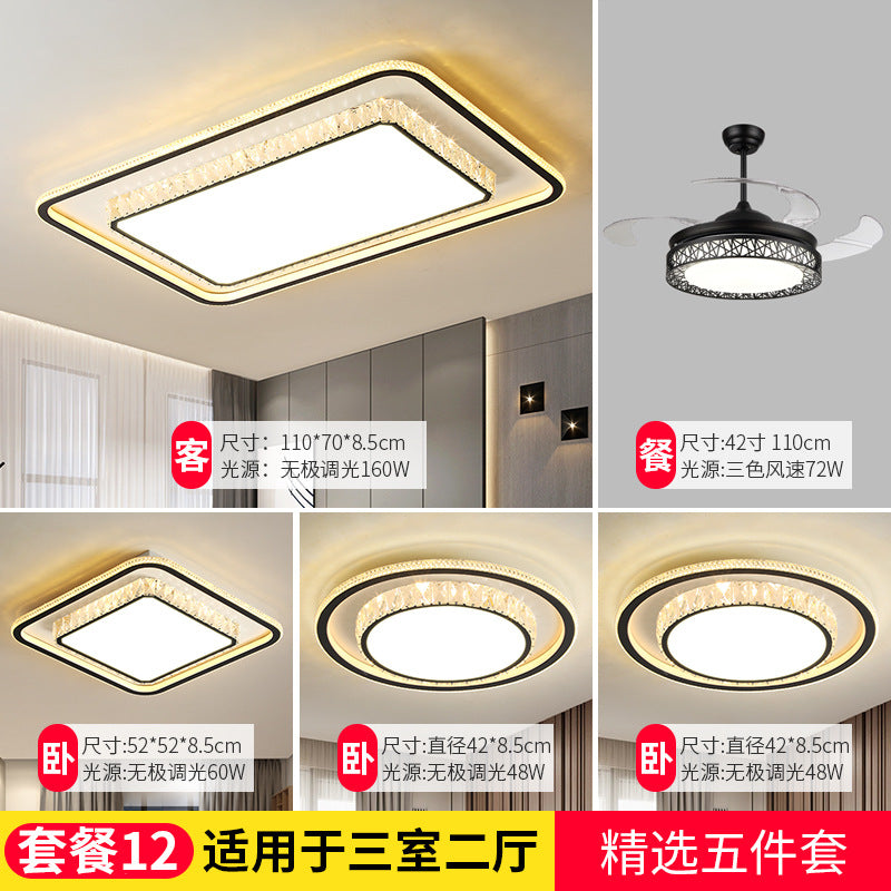 Wholesale Large Living Room Lamp2025New Year's Light Luxury Crystal led Ceiling lamp simple modern elegant bedroom lighting fixture